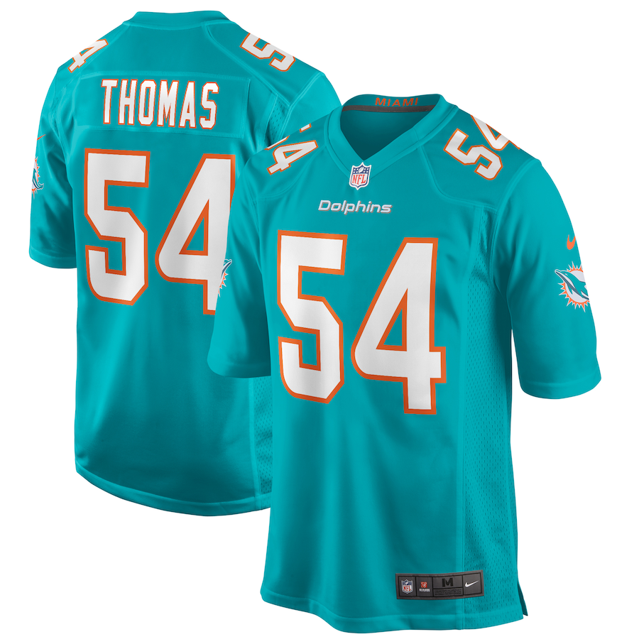 Men's Miami Dolphins Zach Thomas Nike Aqua Game Retired Player Jersey - U-jersey