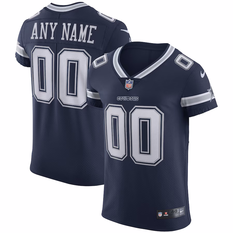 Men's Dallas Cowboys Nike Navy Vapor Elite Custom Jersey - U-jersey