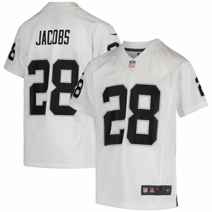 Youth Las Vegas Raiders Josh Jacobs Nike White Game Jersey - U-jersey