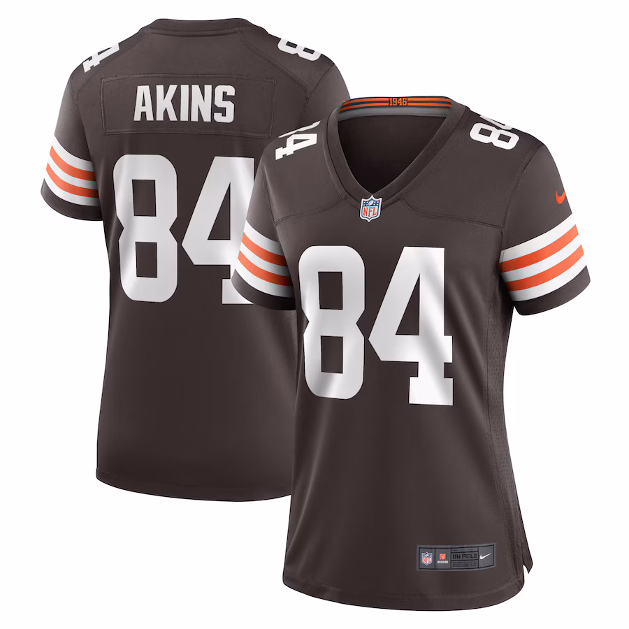 Women's Cleveland Browns Jordan Akins Nike Brown Game Player Jersey - U-jersey