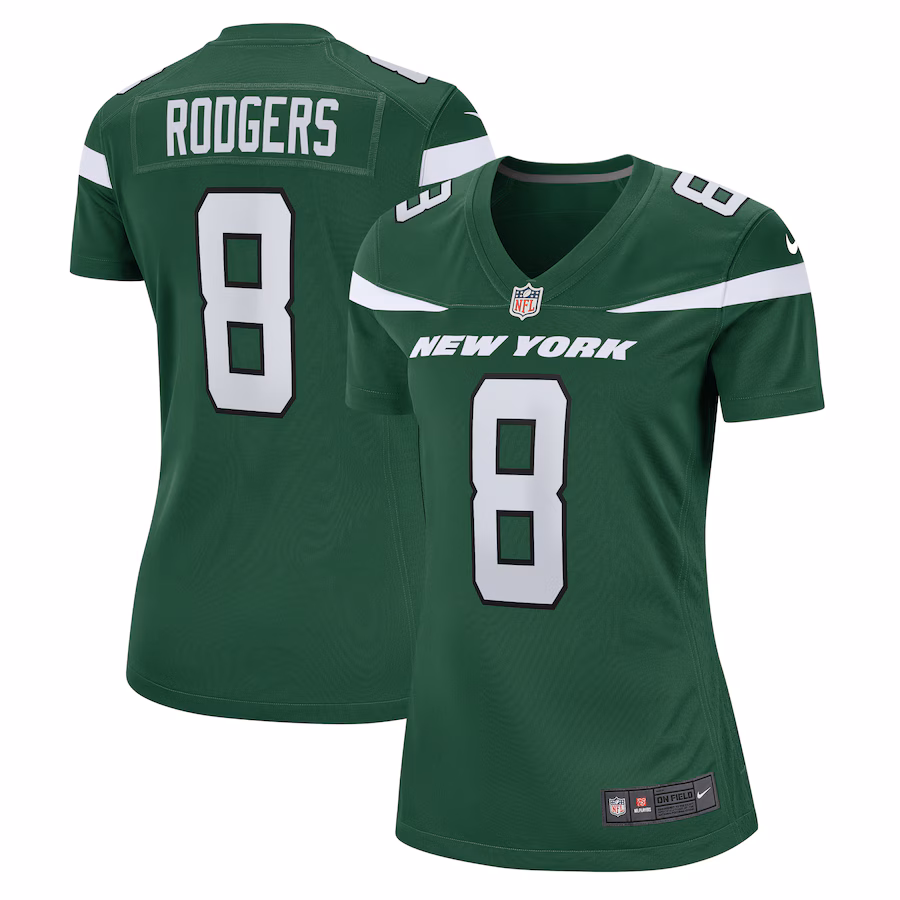 Women's New York Jets Aaron Rodgers Nike Green Player Jersey - U-jersey