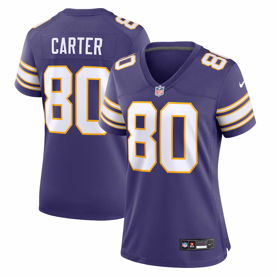 Women's Minnesota Vikings Cris Carter Nike Purple Classic Retired Player Game Jersey - U-jersey