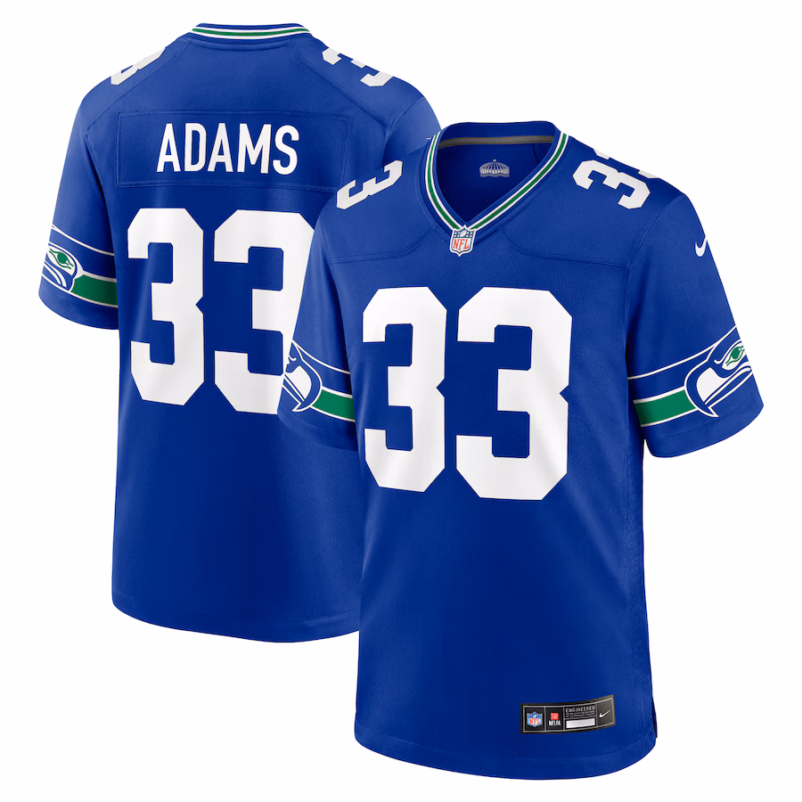 Men's Seattle Seahawks Jamal Adams Nike Royal Throwback Player Game Jersey - U-jersey