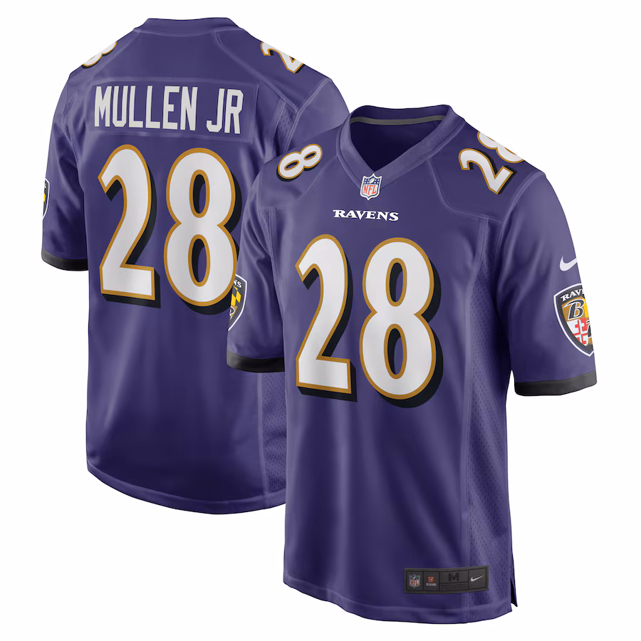 Men's Baltimore Ravens Trayvon Mullen Jr. Nike  Purple Team Game Jersey - U-jersey