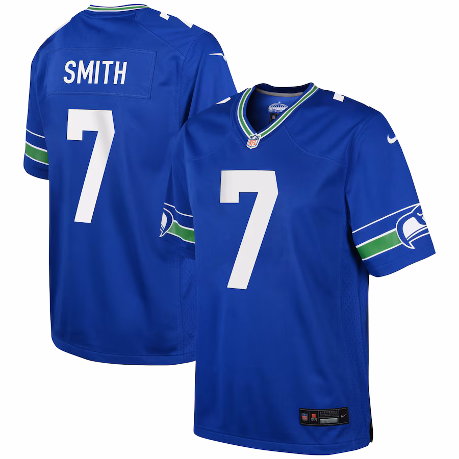 Youth Seattle Seahawks Geno Smith Nike Royal Game Jersey - U-jersey