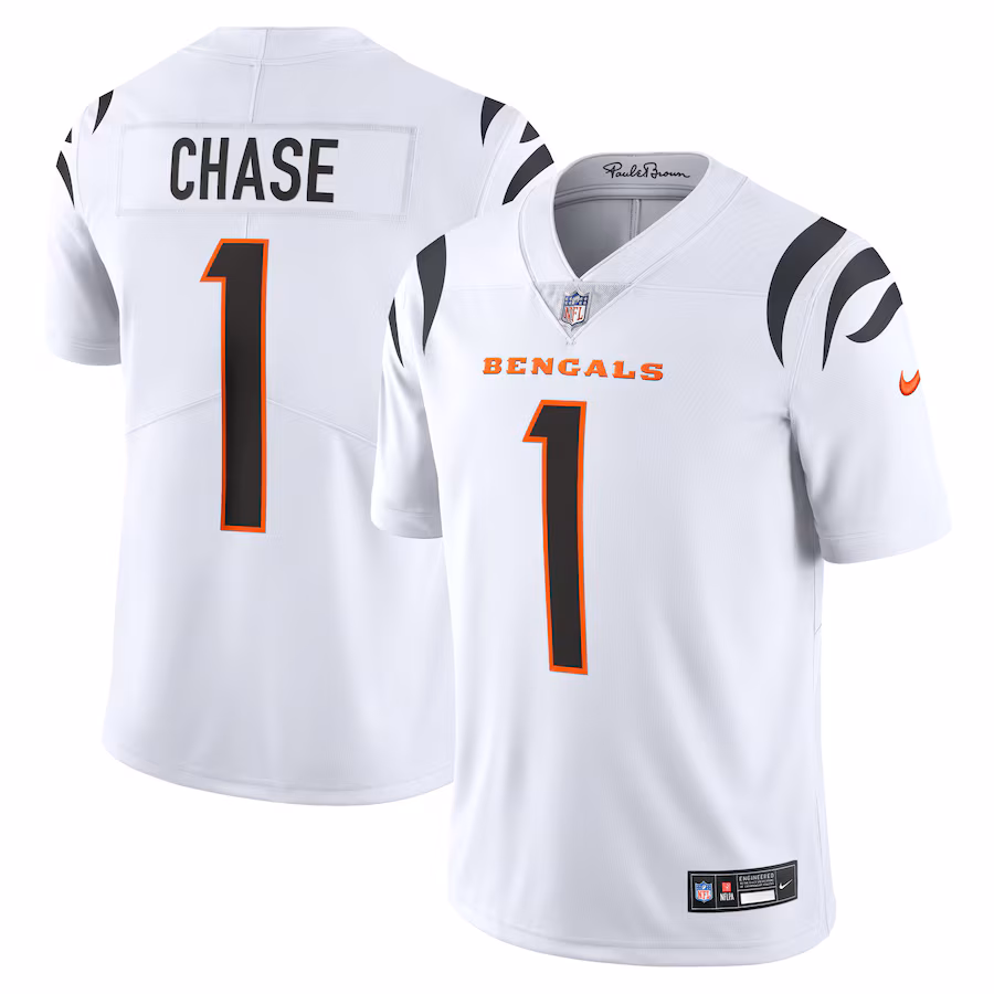 Men's Cincinnati Bengals Ja'Marr Chase Nike White  Vapor Untouchable Limited Jersey - U-jersey