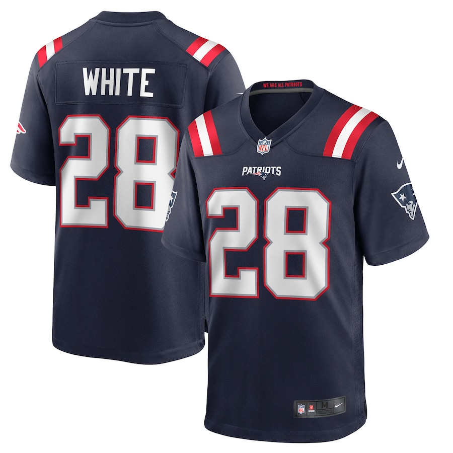 Men's New England Patriots James White Nike Navy Game Player Jersey - U-jersey