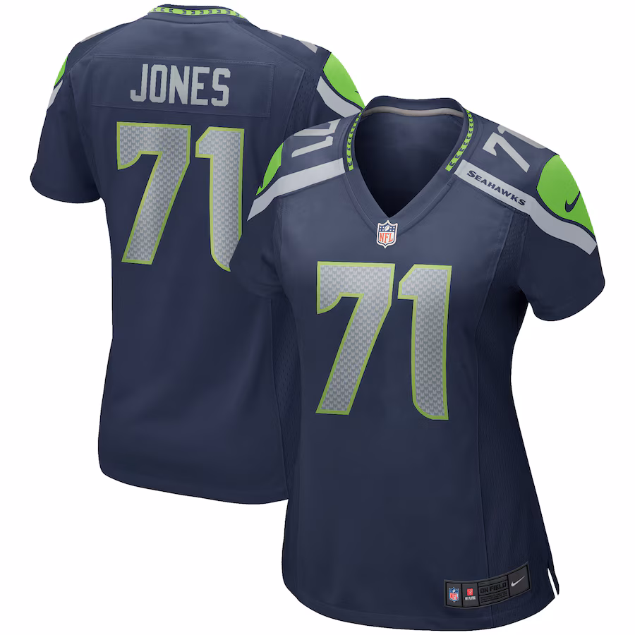 Women's Seattle Seahawks Walter Jones Nike College Navy Game Retired Player Jersey - U-jersey