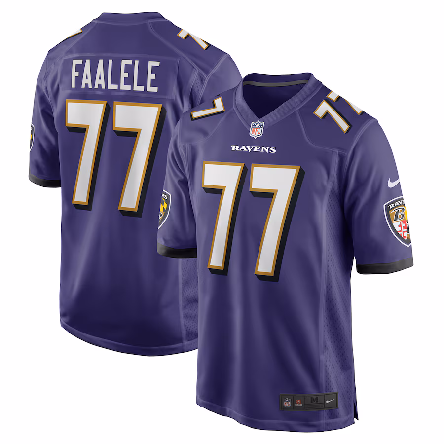 Men's Baltimore Ravens Daniel Faalele Nike Purple Player Game Jersey - U-jersey