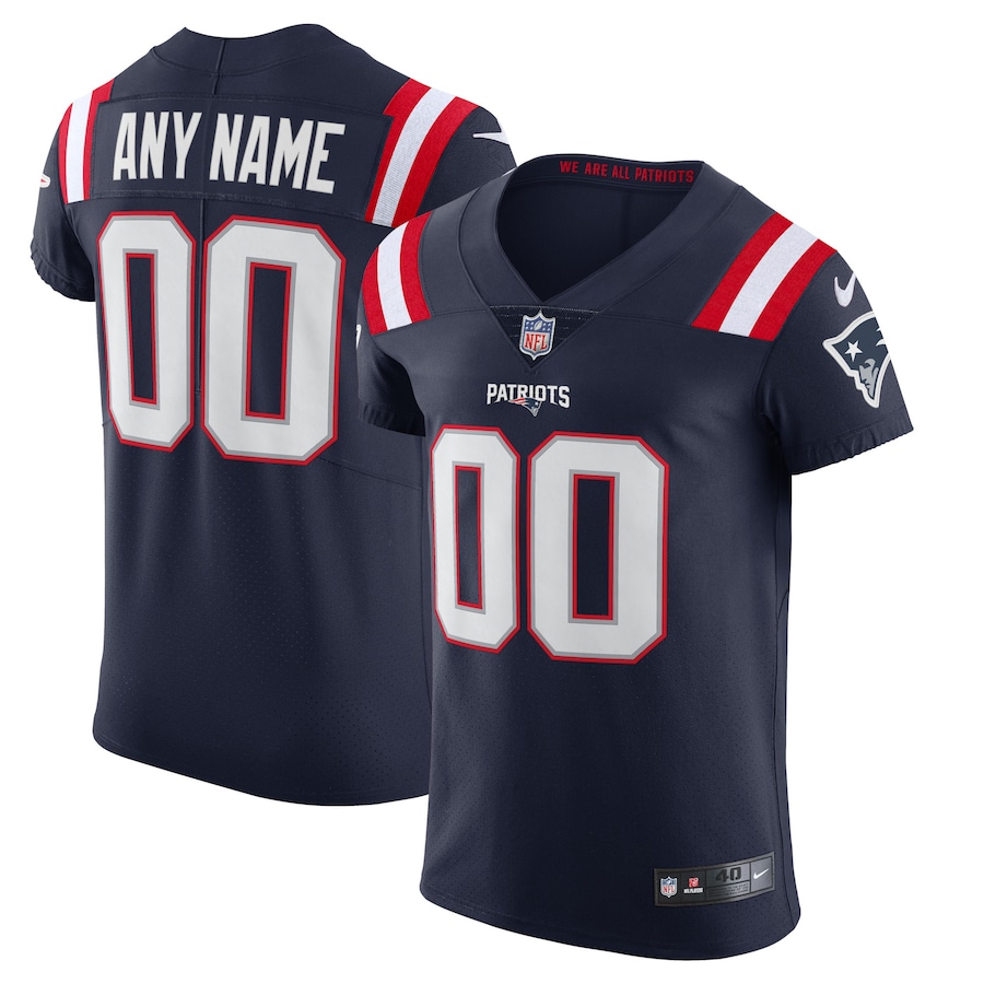 Men's New England Patriots Nike Navy Vapor Elite Custom Jersey - U-jersey