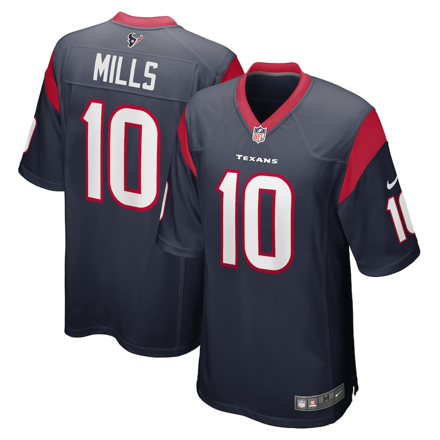 Men's Houston Texans Davis Mills Nike Navy Game Jersey - U-jersey