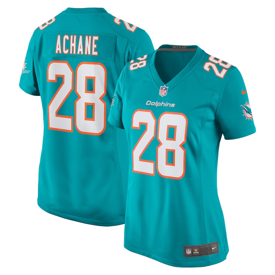 Women's Miami Dolphins Devon Achane Nike Aqua Player Game Jersey - U-jersey