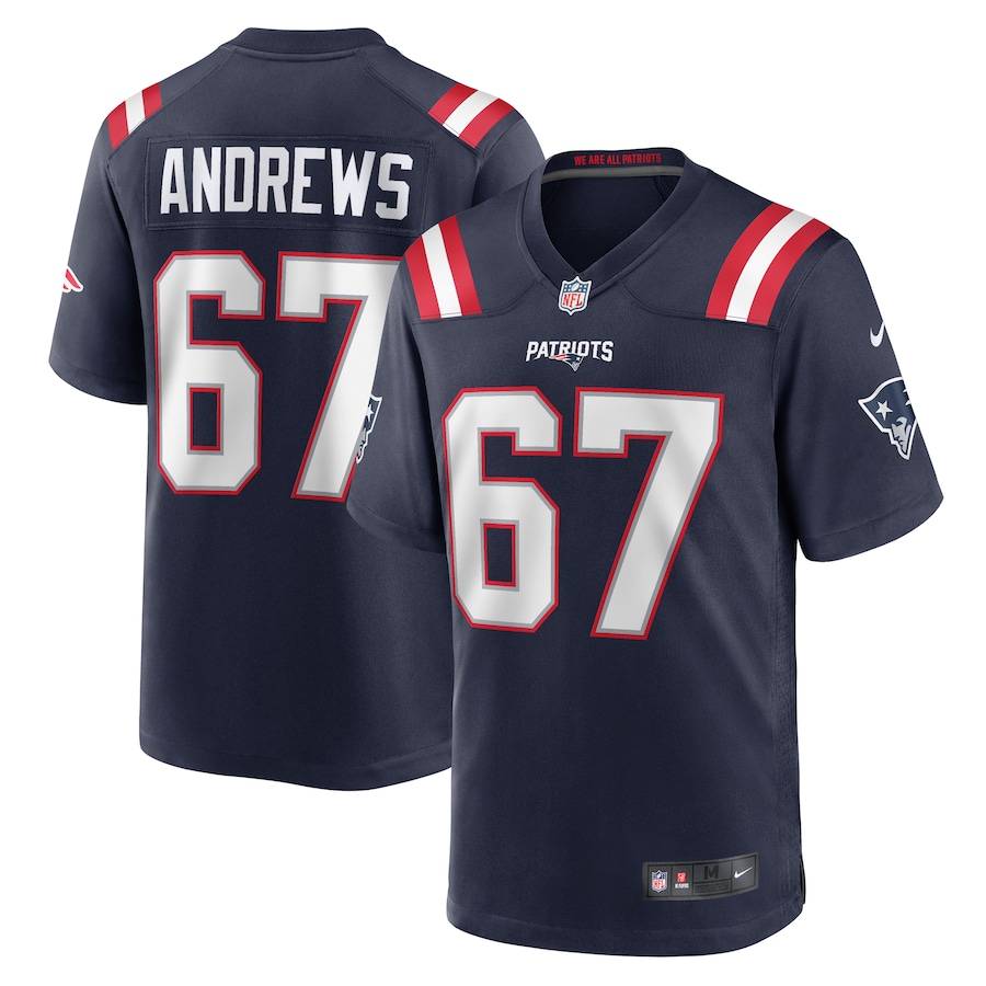 Men's New England Patriots Jake Andrews Nike  Navy Team Game Jersey - U-jersey