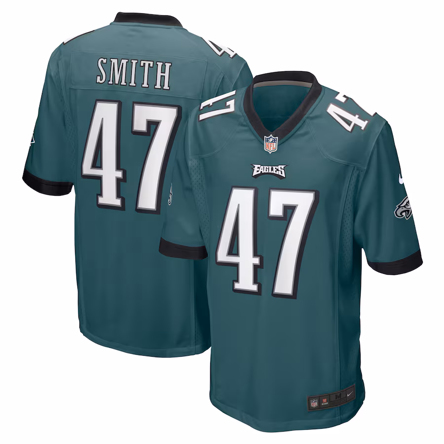 Men's Philadelphia Eagles Brandon Smith Nike Midnight Green  Game Jersey - U-jersey