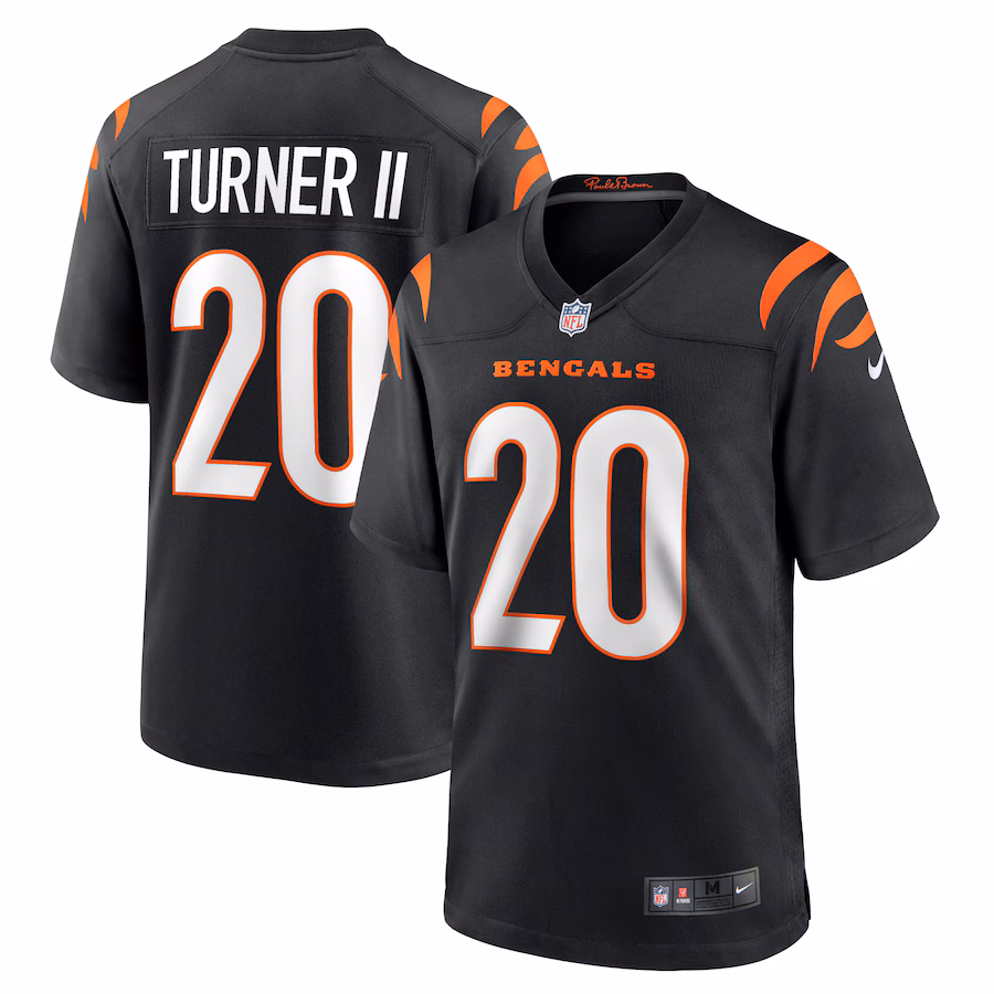 Men's Cincinnati Bengals DJ Turner Nike  Black Team Game Jersey - U-jersey