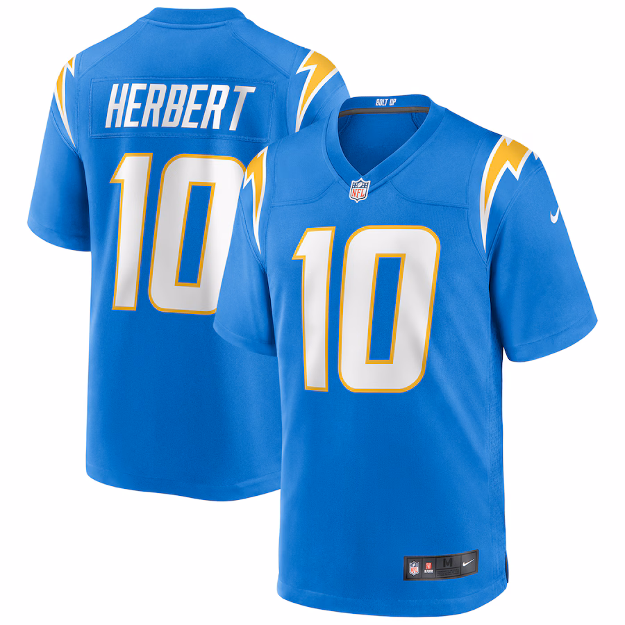 Men's Los Angeles Chargers Justin Herbert Nike Powder Blue Player Game Jersey - U-jersey