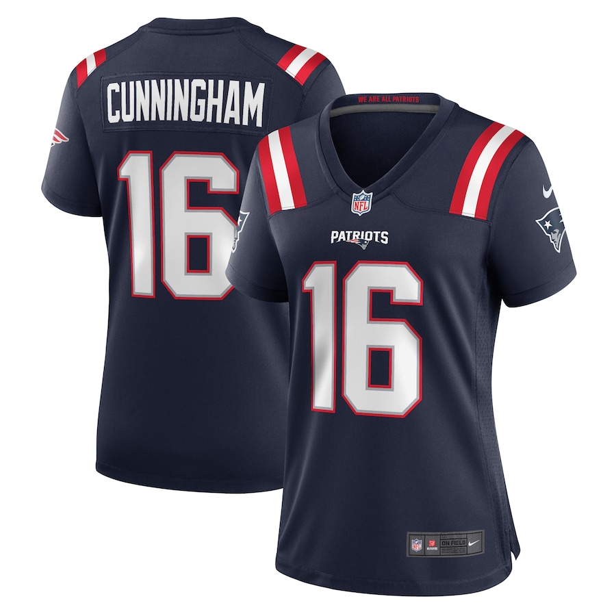 Women's New England Patriots Malik Cunningham Nike  Navy Team Game Jersey - U-jersey