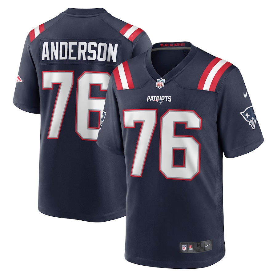 Men's New England Patriots Calvin Anderson Nike Navy Game Jersey - U-jersey