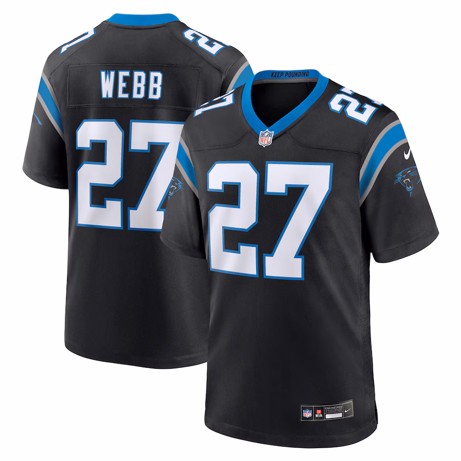 Men's Carolina Panthers Sam Webb Nike  Black Team Game Jersey - U-jersey
