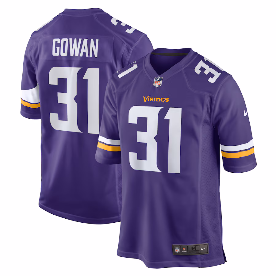 Men's Minnesota Vikings Tay Gowan Nike Purple Home Game Player Jersey - U-jersey
