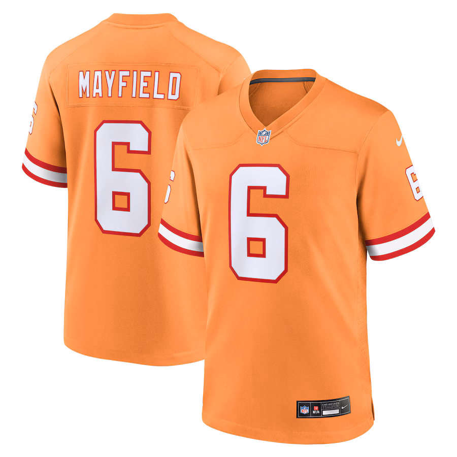 Men's Tampa Bay Buccaneers Baker Mayfield Nike Orange Throwback Game Jersey - U-jersey