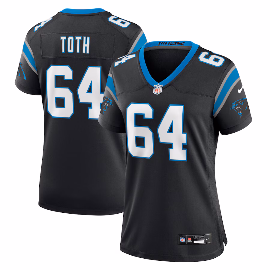 Women's Carolina Panthers Brett Toth Nike  Black  Game Jersey - U-jersey