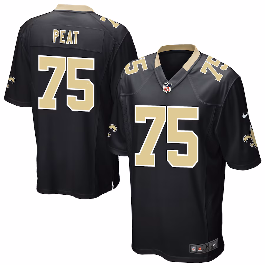 Men's New Orleans Saints Andrus Peat Nike Black Game Player Jersey - U-jersey