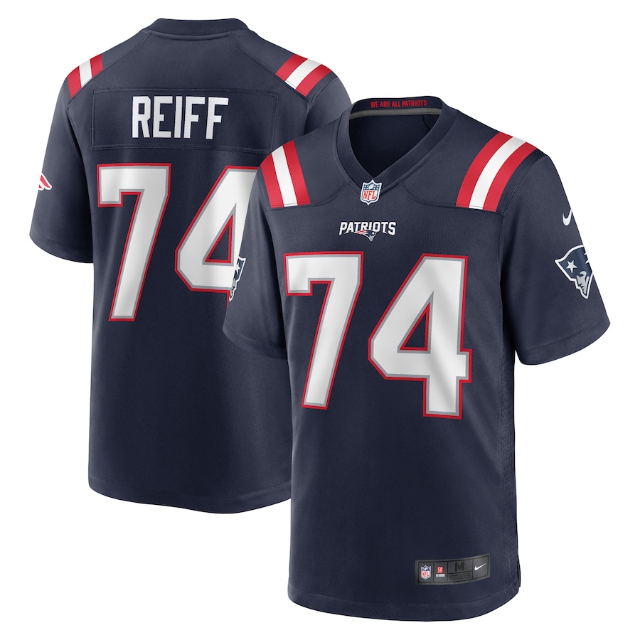 Men's New England Patriots Riley Reiff Nike Navy Game Jersey - U-jersey