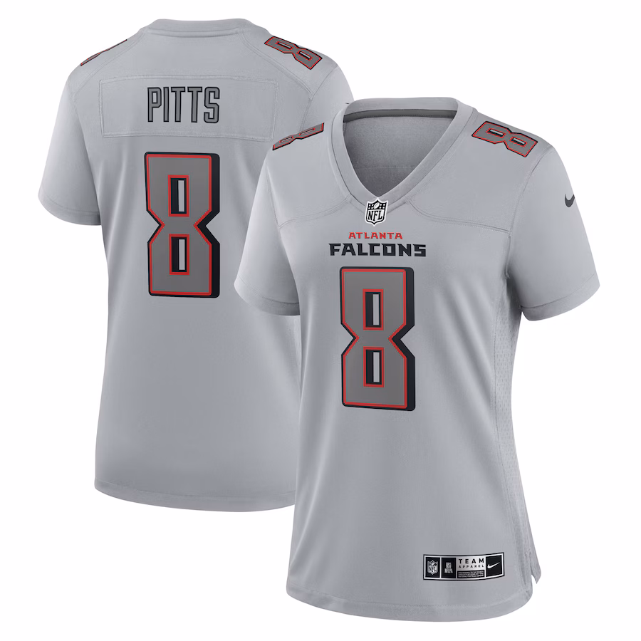Women's Atlanta Falcons Kyle Pitts Nike Gray Atmosphere Fashion Game Jersey - U-jersey