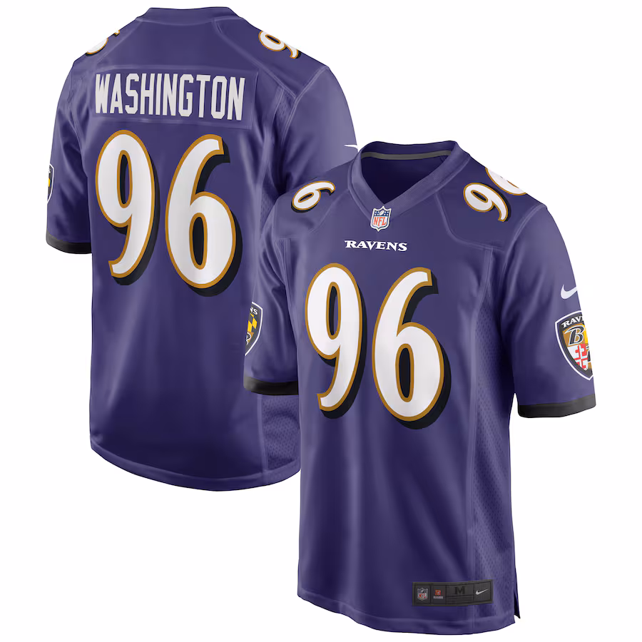 Men's Baltimore Ravens Broderick Washington Nike Purple Game Player Jersey - U-jersey