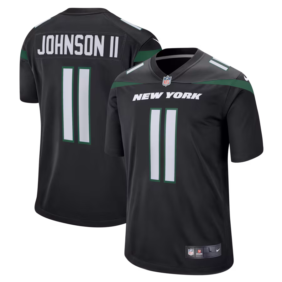 Men's New York Jets Jermaine Johnson II Nike Stealth Black Alternate Game Jersey - U-jersey