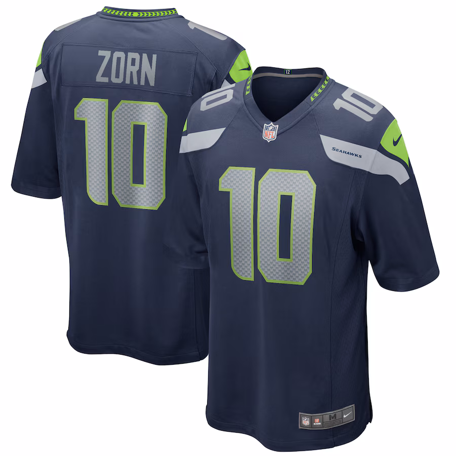 Men's Seattle Seahawks Jim Zorn Nike College Navy Game Retired Player Jersey - U-jersey