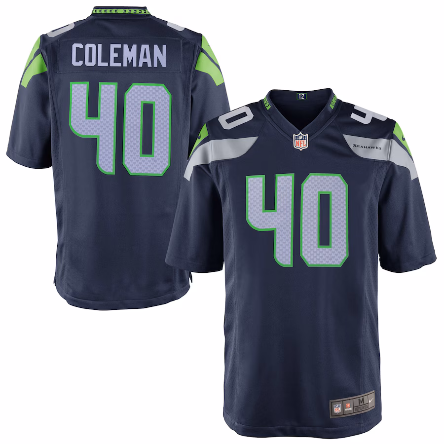 Youth Seattle Seahawks Derrick Coleman Nike College Navy Team Color Game Jersey - U-jersey
