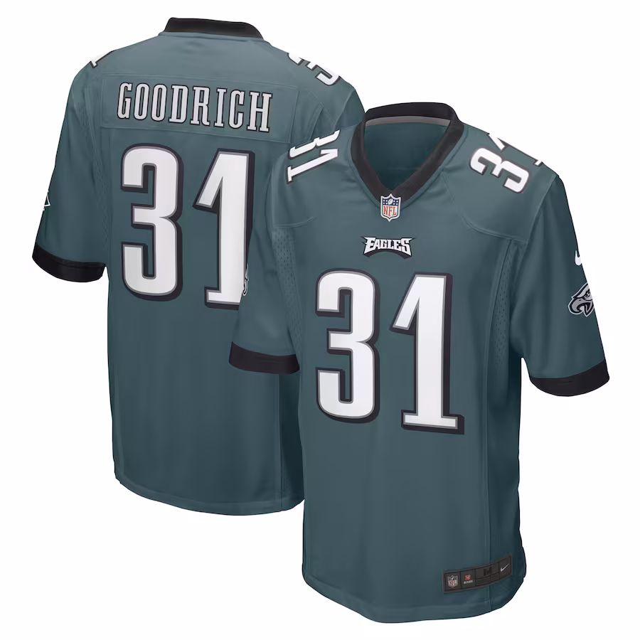 Men's Philadelphia Eagles Mario Goodrich Nike Midnight Green Game Player Jersey - U-jersey