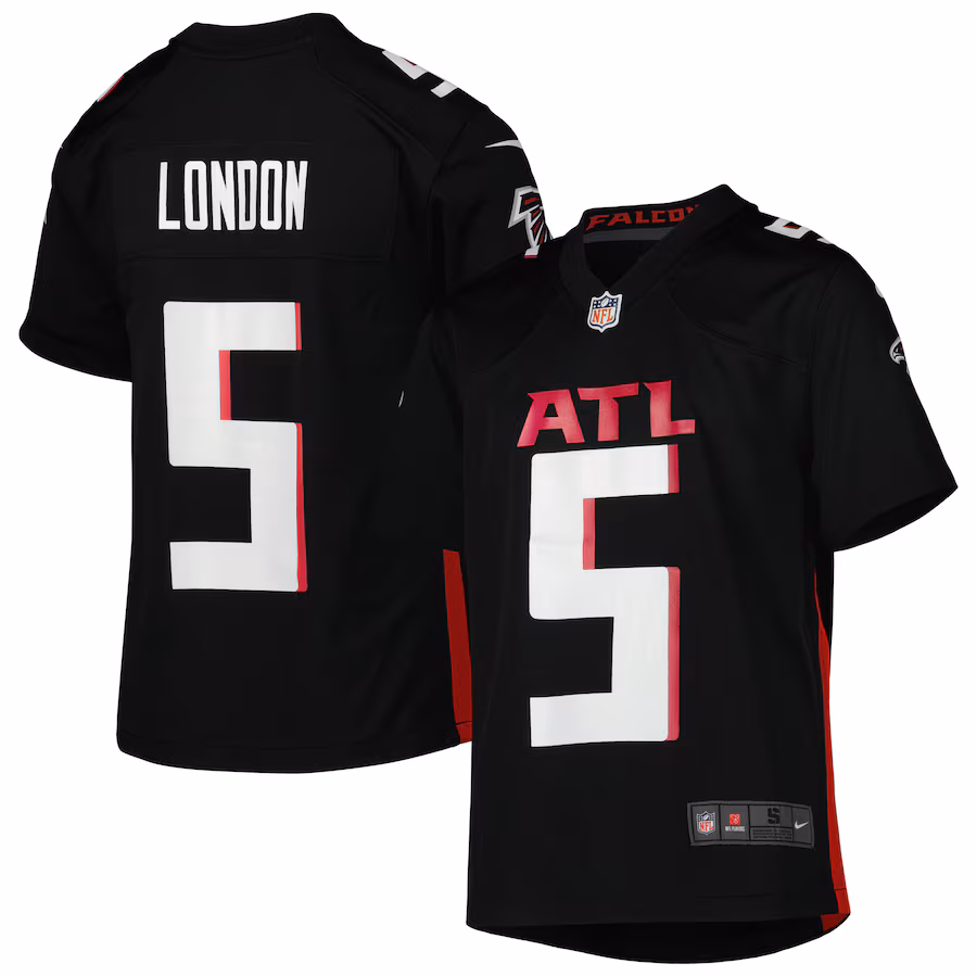 Youth Atlanta Falcons Drake London Nike Black Game Jersey - U-jersey