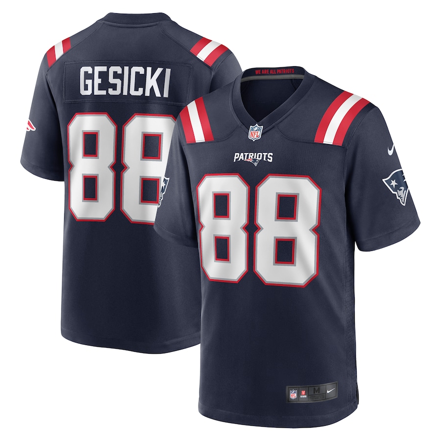 Men's New England Patriots Mike Gesicki Nike Navy Game Jersey - U-jersey