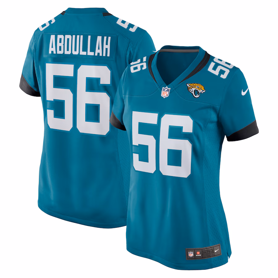 Women's Jacksonville Jaguars Yasir Abdullah Nike  Teal Team Game Jersey - U-jersey