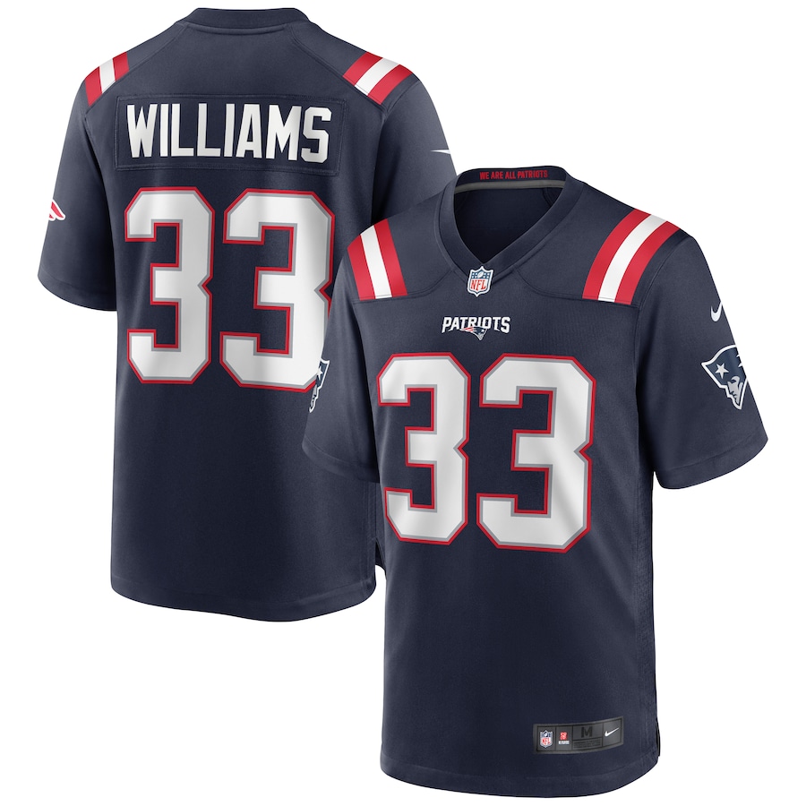Men's New England Patriots Joejuan Williams Nike Navy Game Jersey - U-jersey
