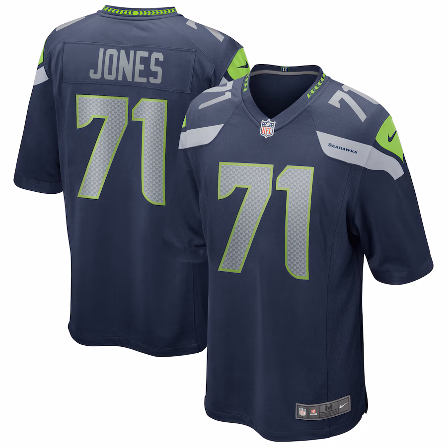 Men's Seattle Seahawks Walter Jones Nike College Navy Game Retired Player Jersey - U-jersey