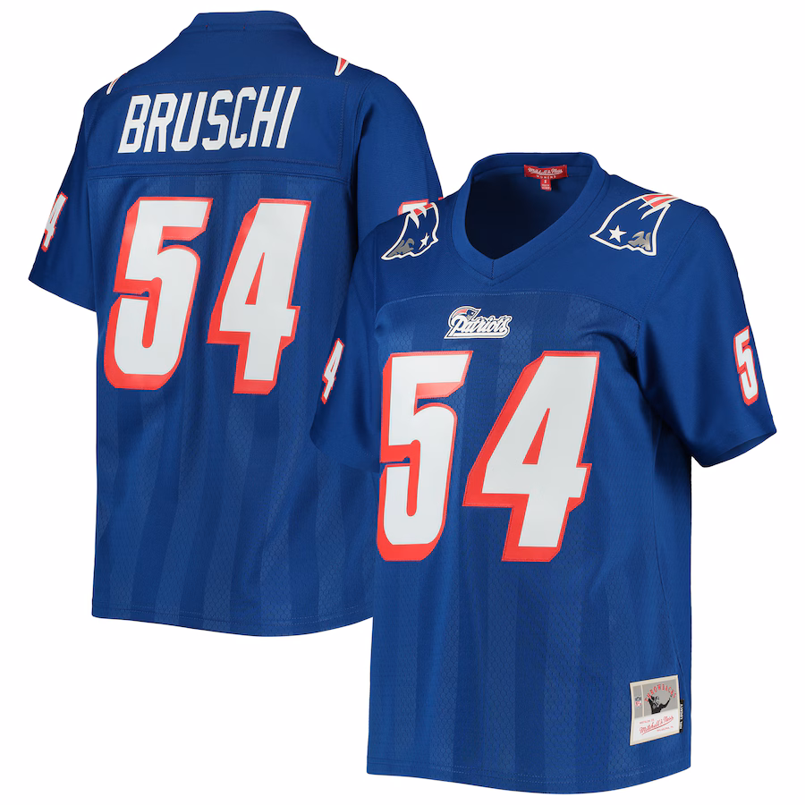 Women's New England Patriots Tedy Bruschi Mitchell & Ness Royal Legacy Replica Player Jersey - U-jersey