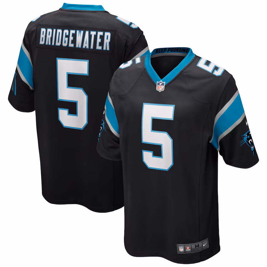 Men's Carolina Panthers Teddy Bridgewater Nike Black Game Player Jersey - U-jersey