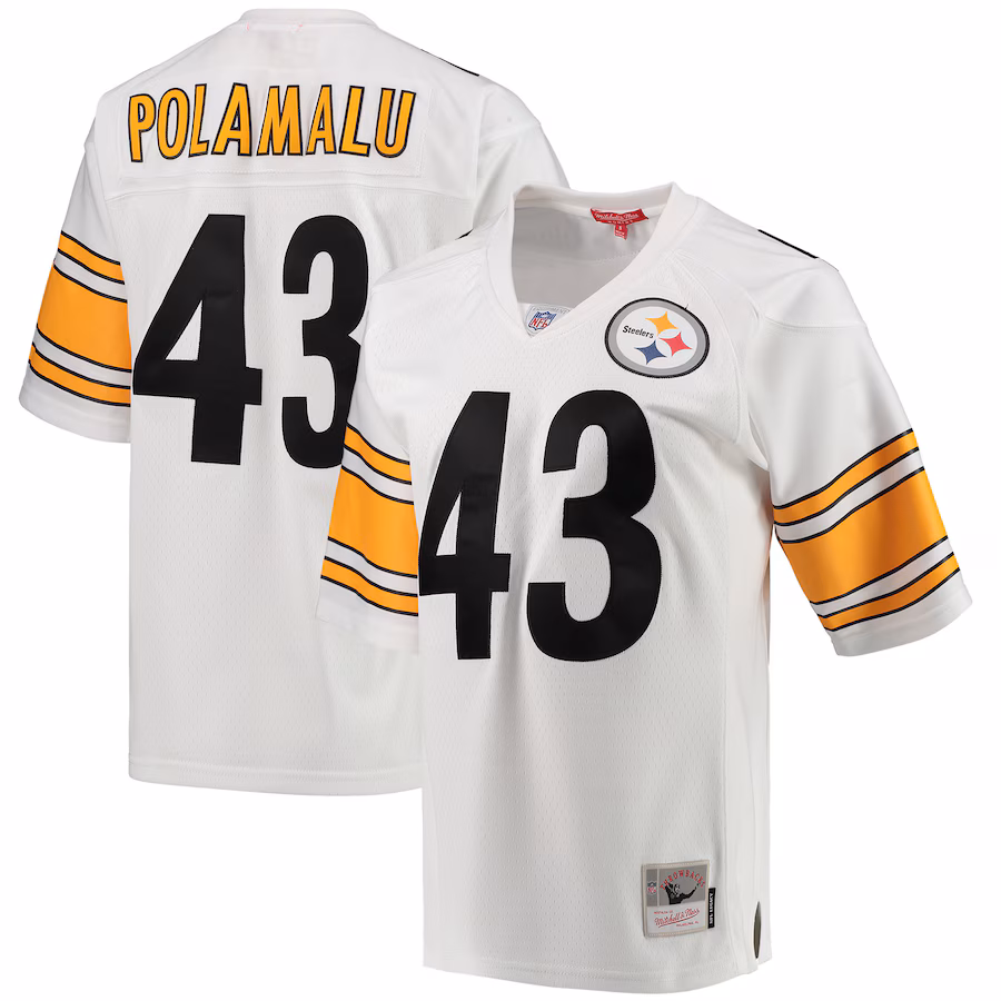 Women's Pittsburgh Steelers Troy Polamalu Mitchell & Ness White 2005 Legacy Replica Team Jersey - U-jersey