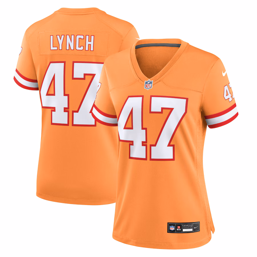Women's Tampa Bay Buccaneers John Lynch Nike Orange Throwback Game Jersey - U-jersey