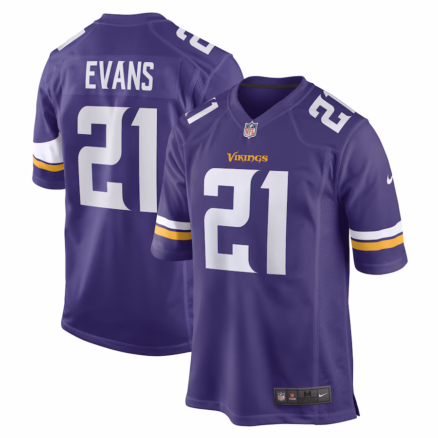 Men's Minnesota Vikings Akayleb Evans Nike Purple Game Player Jersey - U-jersey