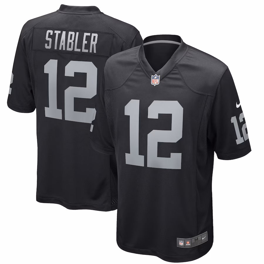 Men's Las Vegas Raiders Ken Stabler Nike Black Game Retired Player Jersey - U-jersey