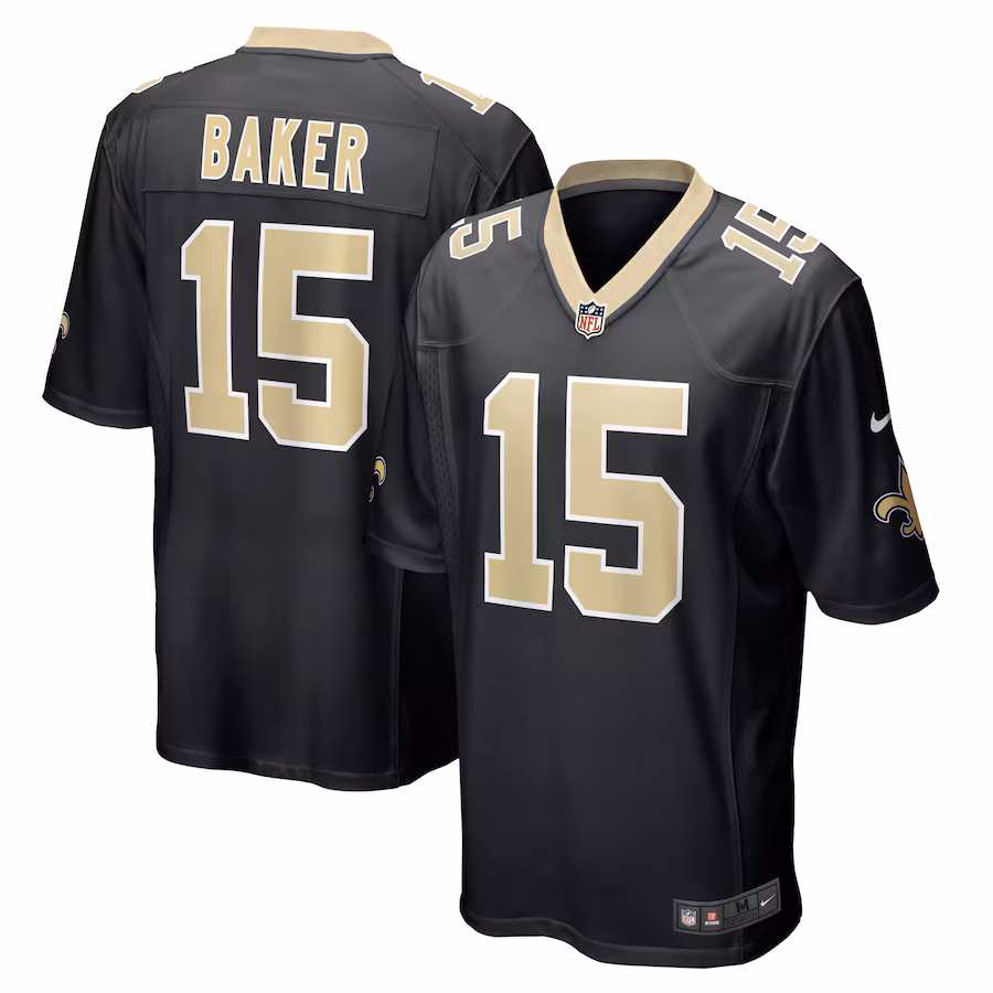 Men's New Orleans Saints Kawaan Baker Nike Black Game Player Jersey - U-jersey