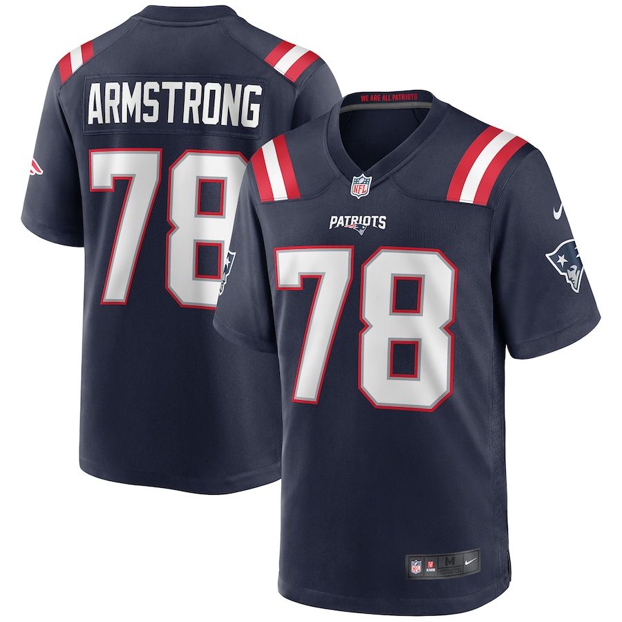 Men's New England Patriots Bruce Armstrong Nike Navy Game Retired Player Jersey - U-jersey