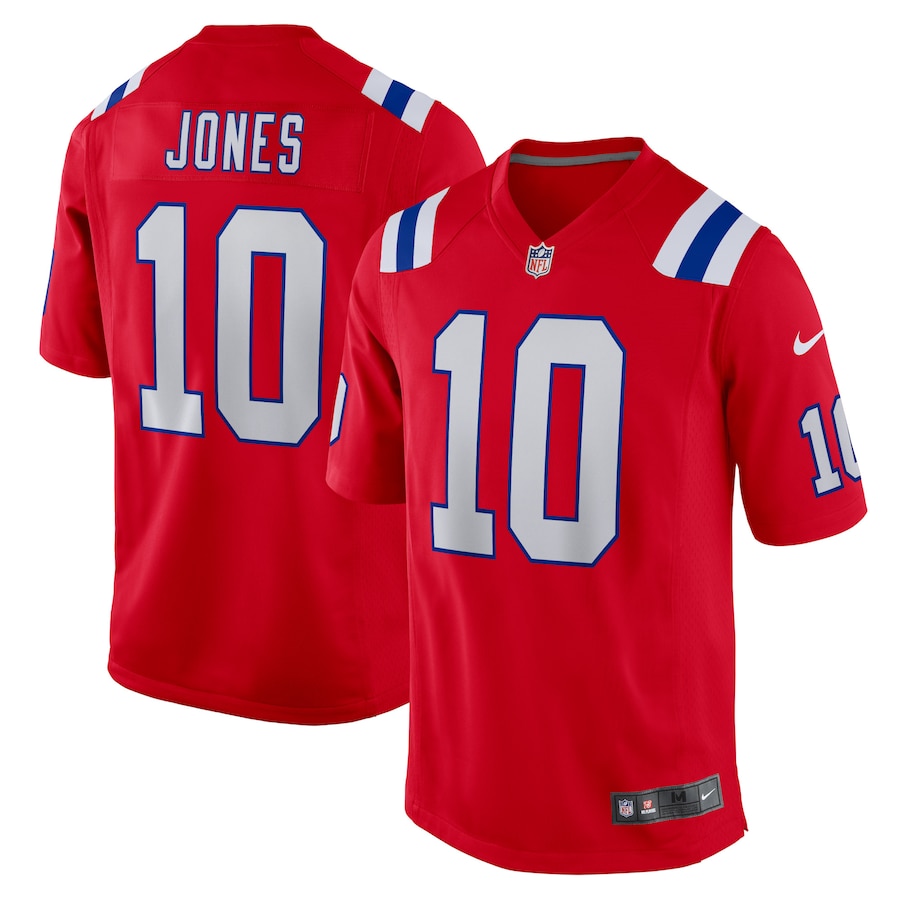 Men's New England Patriots Mac Jones Nike Red Alternate Game Jersey - U-jersey