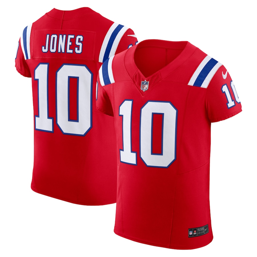 Men's New England Patriots Mac Jones Nike Red Alternate Vapor F.U.S.E. Elite Jersey - U-jersey