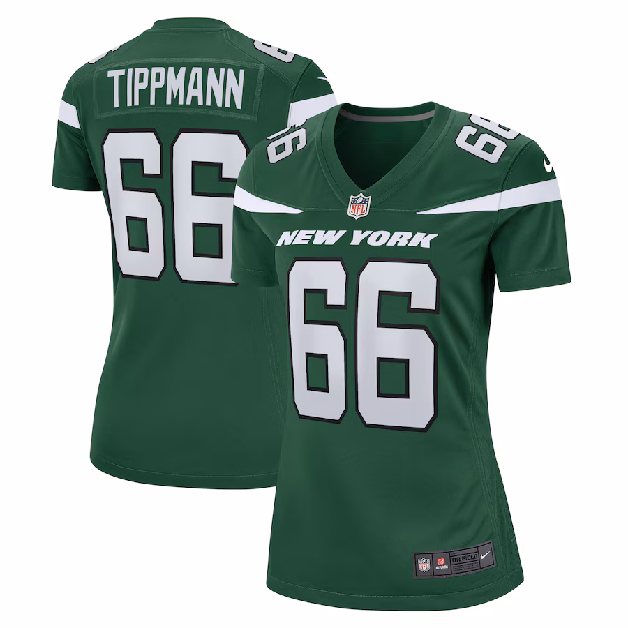 Women's New York Jets Joe Tippmann Nike Gotham Green  Game Jersey - U-jersey
